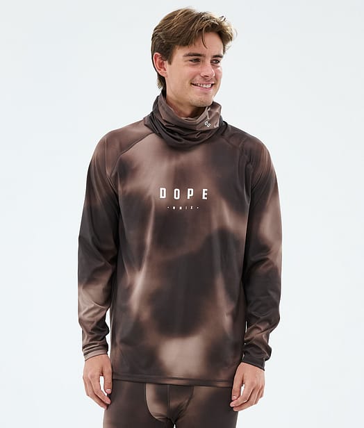Snuggle Tee-shirt thermique Homme Brown Tiedye