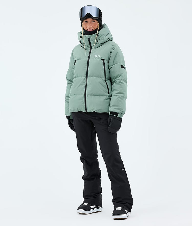 Puffer W Full Zip Veste Snowboard Femme Faded Green, Image 2 sur 8