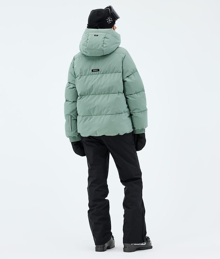 Puffer W Full Zip Veste de Ski Femme Faded Green, Image 3 sur 8
