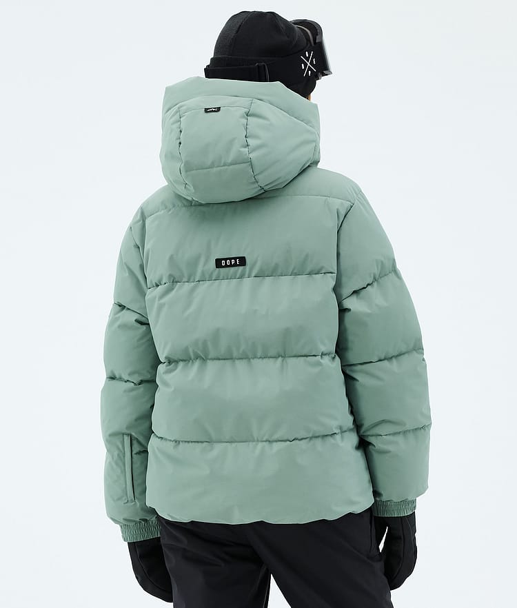 Puffer W Full Zip Veste de Ski Femme Faded Green, Image 6 sur 8