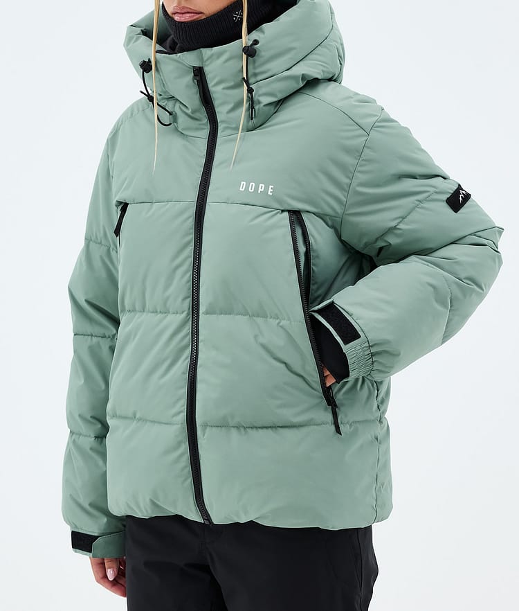 Puffer W Full Zip Veste Snowboard Femme Faded Green, Image 7 sur 8
