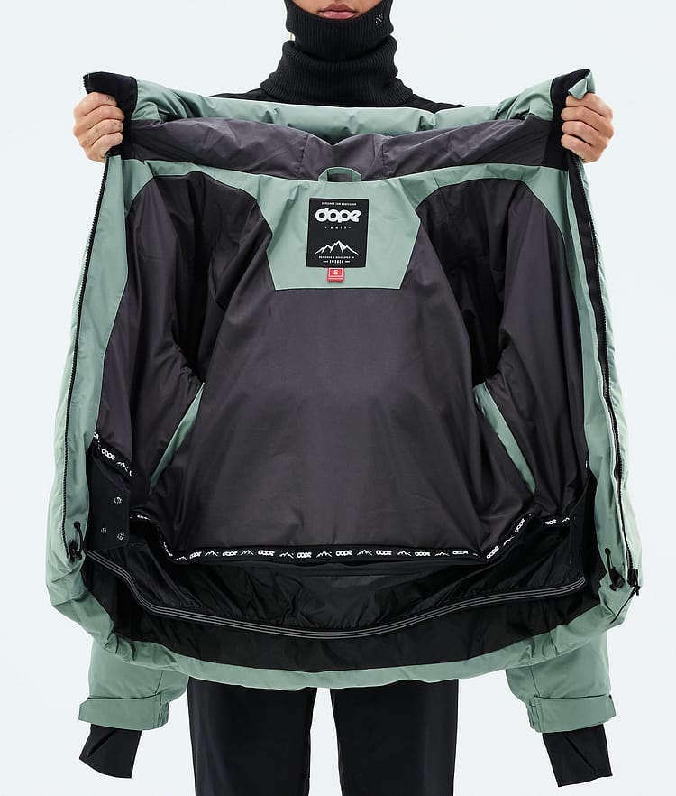 Puffer W Full Zip Veste de Ski Femme Faded Green, Image 8 sur 8