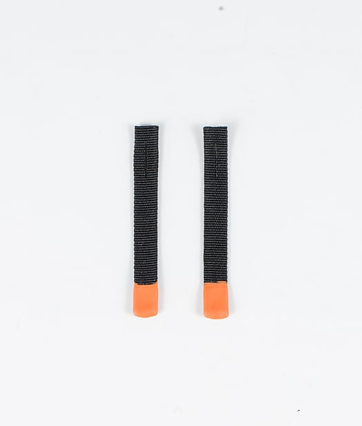 2pc Rips Tape Zip Puller Replacement Parts Black/Orange Tip
