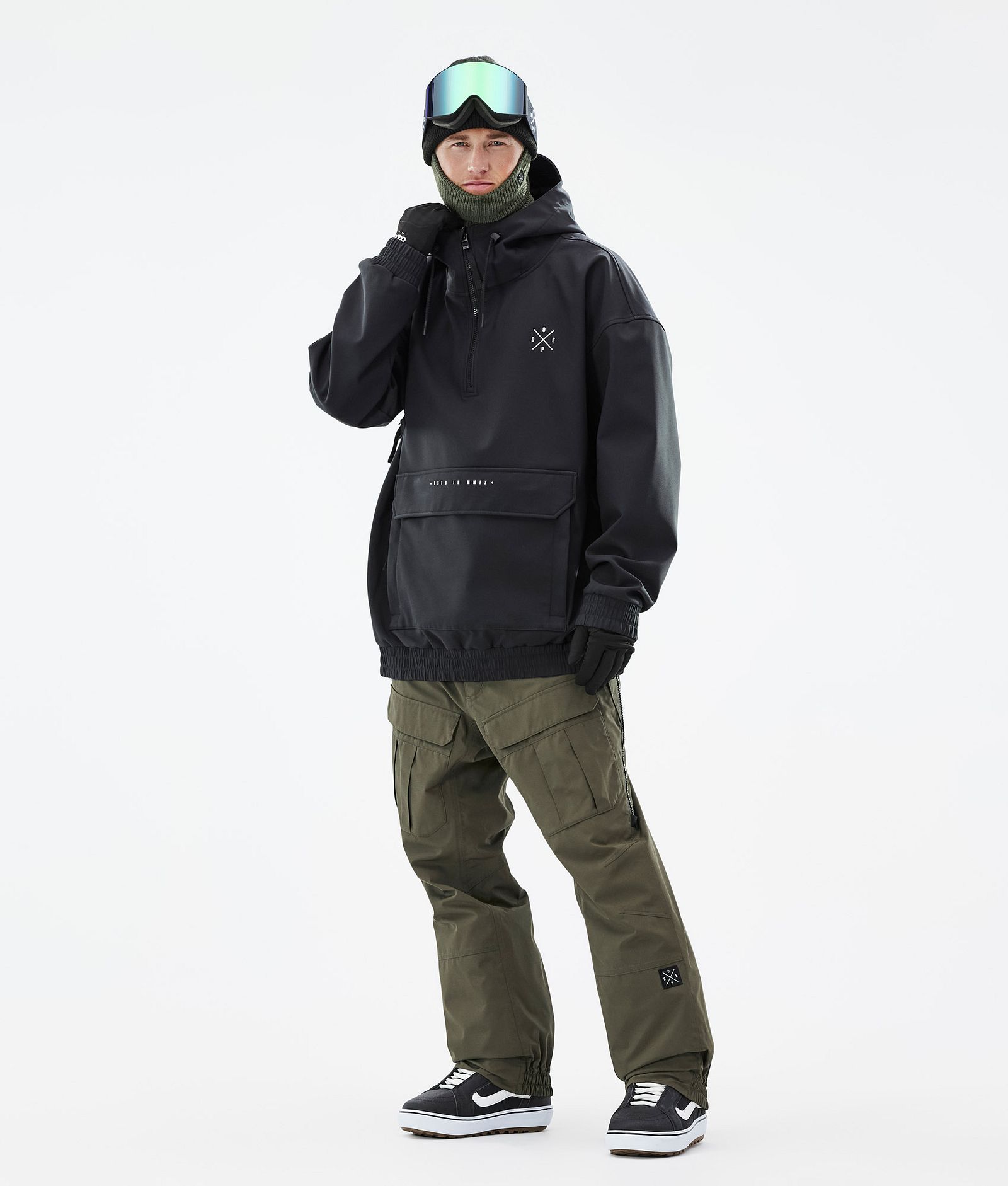 Cyclone Outfit Snowboardowy Mężczyźni Black/Olive Green