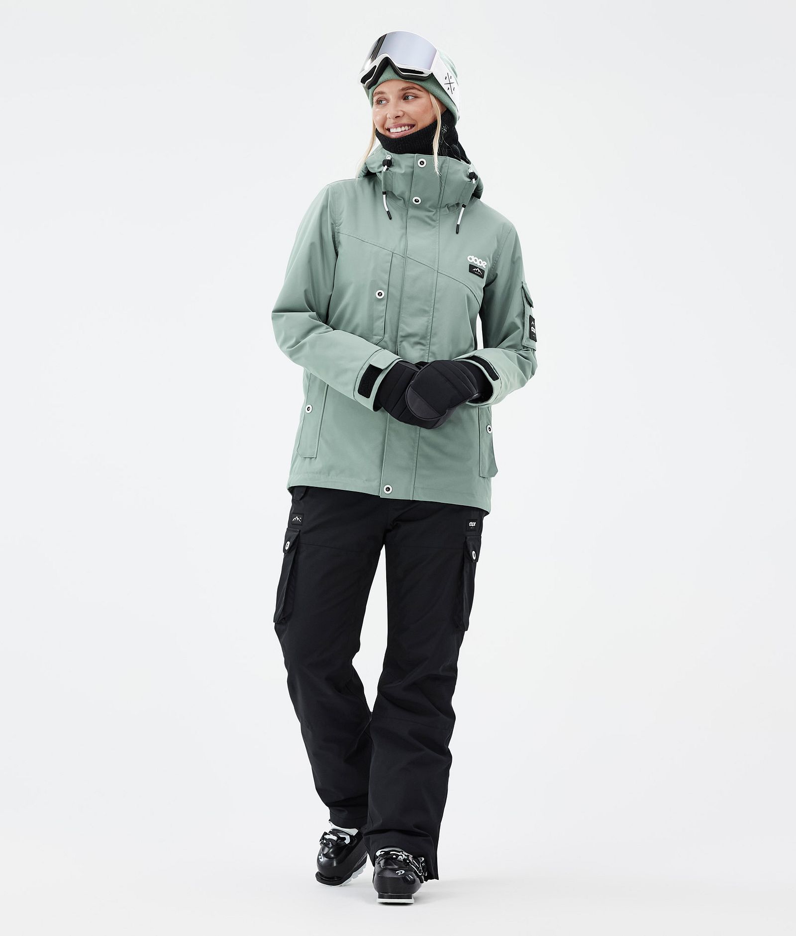 Adept W Ski Outfit Dames Faded Green/Black