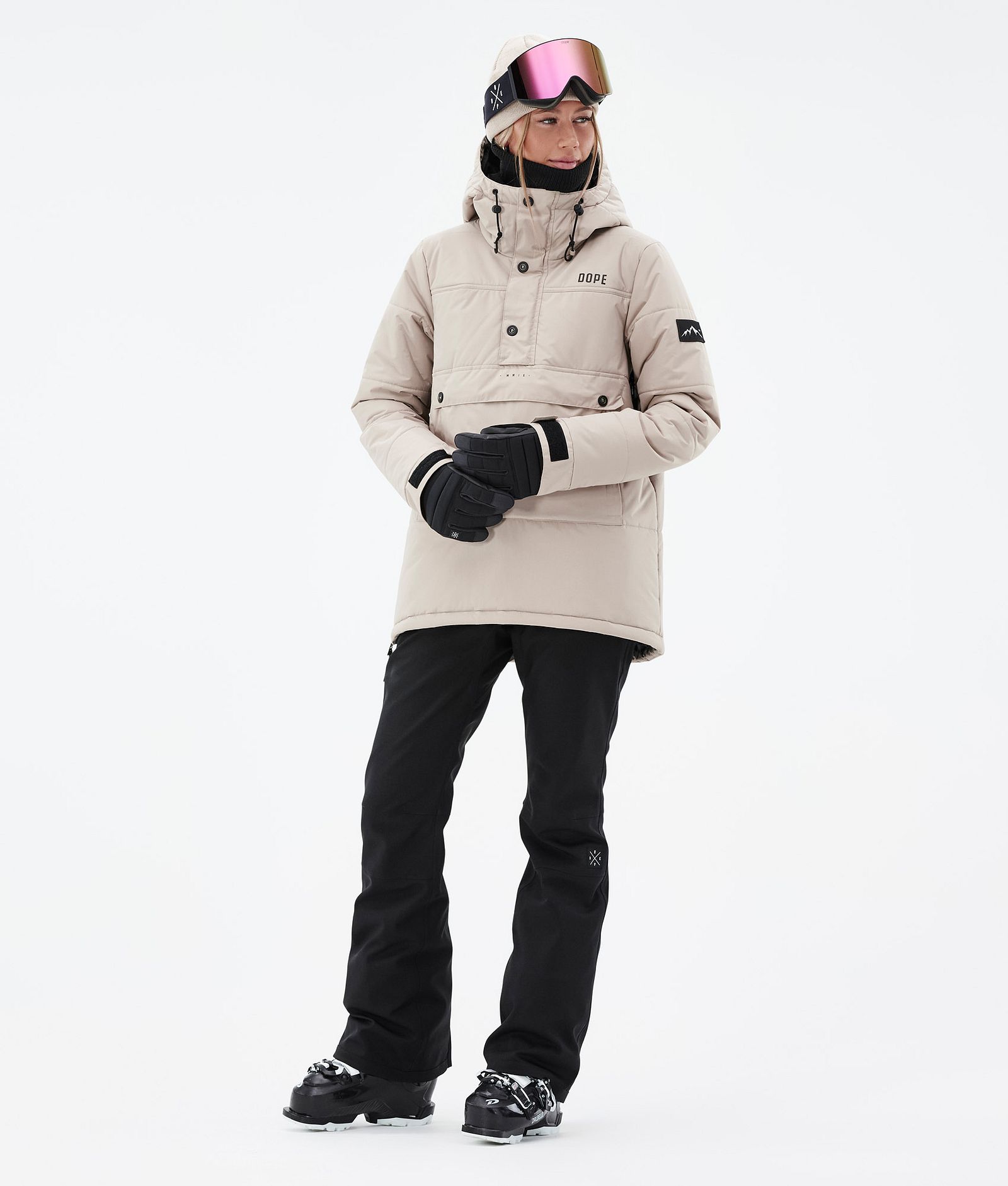 Puffer W Ski Outfit Dame Sand/Black
