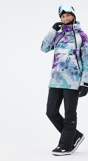 Akin W Snowboard Outfit Dame Spray Green Grape/Black